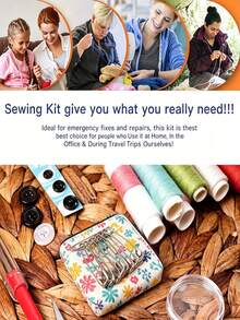 Adult Beginner Sewing Tool Kit, Includes Needles, Thimble, Weaving Tools, Handicraft Travel Supplies And Accessories - A - View 7