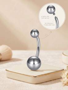 CIZME 14G 钛金肚脐环 14K 金肚脐环 6mm/8mm/10mm/12mm/14mm/16mm 金银肚脐杠铃 F136 G23 肚脐杆 穿刺饰品 女士日常节日礼物 魅力音乐节 海边 万圣节 圣诞节 情人节 科切拉音乐节 海滩 夏季假期 - 球 - 查看 4