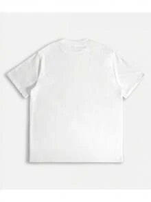 Plus Size, [Summer Short Sleeve Crew Neck T-Shirt] Crew Neck T-Shirt With Letter And Portrait Print, Casual Short Sleeve Summer Top For Everyday Wear, Women's Clothing - 白色 - 查看 2