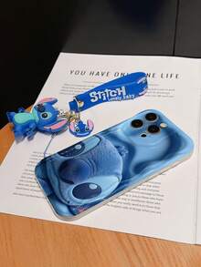 Disney Lilo And Stitch Phone Case : 3D Fluffy Pattern Border Protector Phone Soft Phone Case With A Free Cute Stitch Bracelet Chain Lanyard, Stitch, Lilo, Angel, For Apple 17 Promax 17 Pro 16 15 14 13 12 11 Pro Max XS Max X XR Soft Cover Summer Phone Case - White - View 6