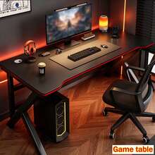 Gaming Table, Office Desk, Computer Table, Carbon Fiber Surface, Gaming Table, Home Office Gamer Table, Ergonomic Computer Table, Large Carbon Fiber Desktop, Office Workstation, PC Gaming Workstation Home Office Desk, Ergonomic Computer Gaming Table, Large Computer Table With Cup Holder And Headphone Hook - Black - View 12