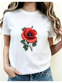 Diseñada para mujeres modernas, elegantes y cómodas, esta camiseta ligera con estampado floral es adecuada para el trabajo informal y el uso al aire libre. Presenta un ajuste cómodo y elástico y es una prenda de uso diario estilo camisa para primavera y verano (no se puede lavar a mano). La camiseta de cuello redondo estampada para mujer, para las cuatro estaciones, está confeccionada con tela suave y transpirable de primera calidad, diseñada para ofrecer comodidad durante todo el día y un uso diario versátil, perfecta para salidas informales. - Negro - Ver 7