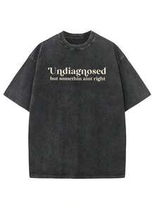Men's&Women's 1 Piece, 230g Washed, Undiagnosed But Somewhat Mismatched Printed T-Shirt, High-Quality Wax Printed Cotton Retro Fashion Brand T-Shirt, Suitable For Summer T-Shirt With A Certain Thickness, Holiday Gift - 黑色 - 查看 6