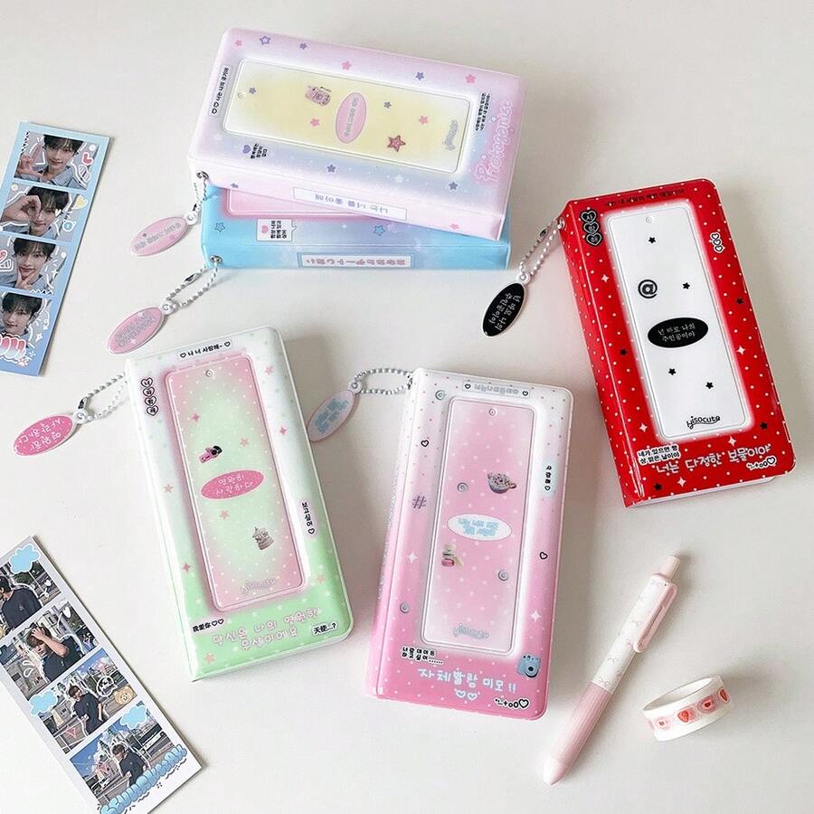 Album ảnh dạng dải 40 ngăn, hộp đựng ảnh 4 ngăn kiểu Life, bìa đựng ảnh K-Pop dùng để đựng ảnh chứng minh thư, vé, thẻ, đồ dùng văn phòng phẩm trường học.
