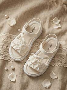 TEEOEC New Green Girls' Fashion Open Toe Princess Shoes, Soft Sole, Wear-Resistant, Fresh Style, Lightweight Breathable Non-Slip Thick Bottom Girls Sandals - Beige - View 4