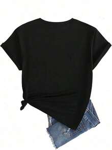 New Fashion Women's Crew Neck-Shirt Camiseta de manga corta con estampado, estilo callejero Nueva York, EMPIRE STATE LIBERTY BROOKLYN, camisetas gráficas para mujer, topsPure-CottonSummer-ready versatile design. - Negro - Ver 9
