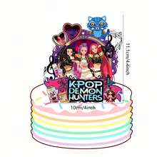 1pc 2026 New K-POP D Emon Hunter Girl Group Decorative Card, Suitable For Birthday Party Decoration, K-POP Themed Party Decoration - Multicolor - View 3