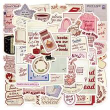 50Pcs Aesthetic Bookish Reading Theme Stickers Classic Vintage Book Quotes Waterproof Stickers Perfect For Personalized DIY Party Gift Laptop Skateboard Decor - Multicolor - View 7