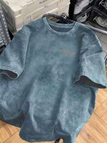 Vintage Distressed Skull Print Short-Sleeve T-Shirt, Dark Art Style, Antisocial Book Club Vibe. Loose Fit, Plus Size Retro T-Shirt, Plus Size Crew Neck T-Shirt, Spring/Summer Essential, Layerable In Winter, Women's Top, Autumn/Winter, Comfortable And Fitted, Fall/Winter Clothing, Everyday Wear. Casual Black - 皇家藍 - 查看 4