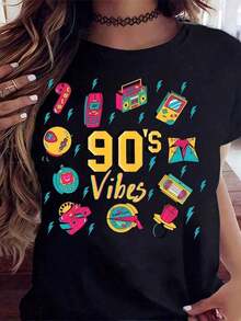 1 camiseta retro de los 90 para mujeres, camiseta gráfica temática de los 90 con íconos nostálgicos, estilo de moda de los 90, perfecta para fiestas de cumpleaños, Halloween o eventos retro, camiseta vintage unisex de los 90 para adolescentes y adultos, 180g 100% algodón suave camisas para hombre - Estilo - Ver 12