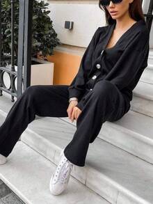 Women Two-Piece Outfits - Black - View 2