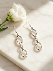 1 Paar minimalistische Spiral-Metall-Ohrringe im Y2K-Stil für Damen, modisches Accessoire für Urlaub, Geburtstag, Date, Abschlussball, Party, Ferien, Shopping und tägliches Pendeln - Spiral - Übersicht 9