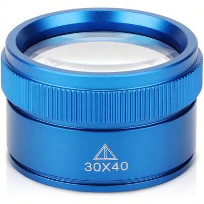Coins Magnifier Portable Small Magnifying Glasses Jeweler Loupe Optics Lens Glass For Jewelry Coin Seniors Reading Newspapers Scope Stamps Crafts Watch Repair (Blue, 30X40MM)