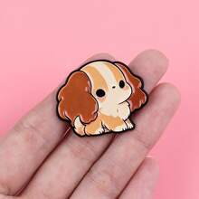 Pinos de esmalte com design de Sapos, Cachorros, Macacos, Broche de Lagoa e Água, Broche de Lapela, Broche em Acessórios de Vestuário, Joias da Moda, Presentes - Preto - Visão 5