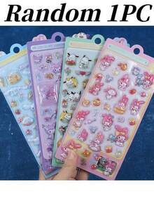 3D Cube Stickers, Cute Cartoon Embossed Stickers, Scrapbooking Decorations, Sealing Stickers, Kids Fun Stickers, Tile Stickers, Cartoon Anime Gifts, Kids Stickers, Cubic Holiday Party Birthday Graduation Christmas Thanksgiving Gifts, Random Cute 3D Dot Stickers, Cute Cartoon Animal Design Kids Gifts, Soft Toys, Stress Relief, DIY Phone Case Decor, Removable Reusable, Some Designs May Have Color Difference - Multicolor - View 11