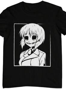 Camiseta de anime gótico okkulte j1apanische Kunst Illustration Goth Girl Zombie Gothic Shirt aus 100 nachhaltiger BioBaumwolle XS5XL.220g uniS1ex camiseta de algodón puro iD1real weight para todas las estaciones, adecuada tanto para hombres como para mujeres. Tejido duradero de alta calidad, suave al tacto y de larga duración. Top transpirable, adecuado para la ropa de otoño y de vacaciones de las mujeres. - Negro - Ver 1