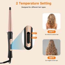 Single Tapered Traditional Curling Iron 1325mm, 1-Level Temperature Control (Real-Time Temperature Not Visible), Simple Operation, Comes With 1 Heat-Insulating Glove - Gold - View 5