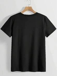 Camiseta de Mujer - Estilo Veraniego Vibrante - Camiseta de Manga Corta para Mujer - Diseño Único con Estampado de Anime, Fácil de Limpiar, Perfecta para Looks Casuales y Deportivos, Tela de Algodón de Alta Calidad, Adecuada para Todas las Temporadas, Múltiples Colores y Tallas Disponibles, Ideal para Fiestas y Salidas - Tops para Mujer - Negro - Ver 3