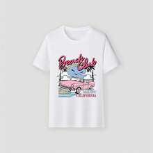 Camiseta Retro para Primavera y Verano, Holgada, Casual, de Cuello Redondo, Tela Cómoda, Camiseta de Algodón, Ropa Casual - Blanco - Ver 6