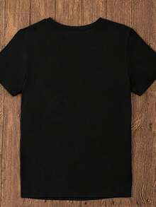 Milan Letter Print Crew Neck T-Shirt, 100% Cotton, Casual Short Sleeve T-Shirt For Spring Summer, Women's Clothing - 黑色 - 查看 2
