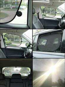 1 Set Mesh Car Window Sunshade, UV Protection Heat Insulation Side Window Curtain, Universal High Definition Driving Vision Car Sunshade - Car Window Mesh - View 3
