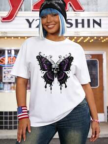 Camiseta de manga corta con cuello redondo suave y casual de verano para mujer, tops para salir, algodón, vintage, estilo callejero europeo y americano, casual deportivo, estilo unisex, estilo casual urbano, tops bonitos, Gen Z, curvy, ropa Y2K, camisetas divertidas, tops para damas, conjuntos de vacaciones para mujer, top lindo, camiseta gráfica, conjuntos de primavera, camisetas holgadas, ropa de calle retro, estilo de los 90, estilo de los 2000, subcultura, top negro, tops blancos, atuendo de fiesta de los 90. Negro - Blanco - Ver 3
