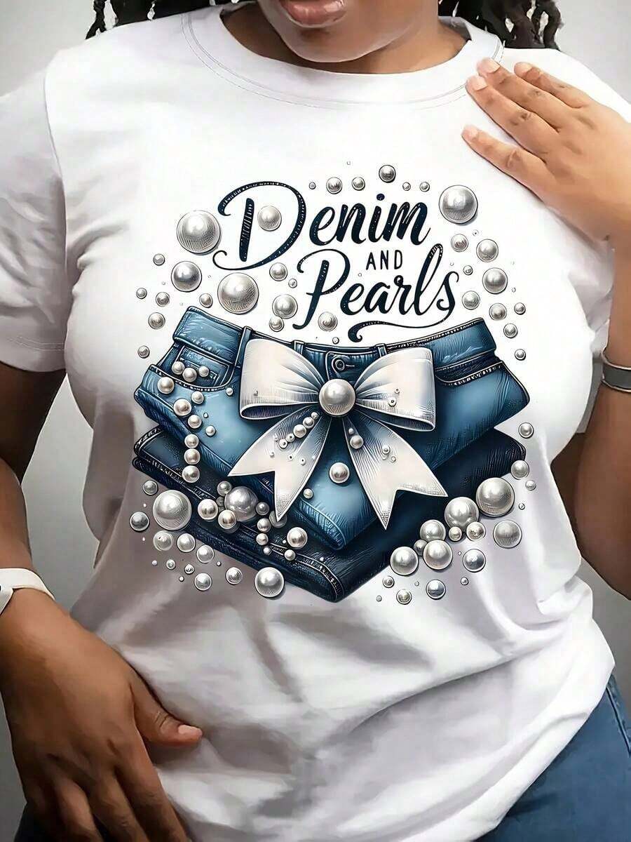 Women's Classic Casual T-Shirt With Vintage "My Birthday" Print And Balloon, Short Sleeve Crew Neck T-Shirt, Comfortable, Suitable For Daily Wear, Vacation And Summer Clothes. - 白色 2 - 查看 1
