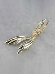 1 Pair Elegant Cubic Zirconia Teardrop Earrings, Suitable As Valentine's Day Gift For Women - 1# - View 3