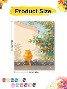 40x50cm/16x20in 橘貓與柑橘樹 DIY 數位油畫手工藝品 家居裝飾 成人節日禮物 - 40*50厘米 - 查看 9