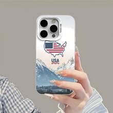 Tema de viaje por las montañas de EE. UU. en rojo y azulfunda de teléfono Fundas compatibles con ,Apple,VIVO,OPPO,,, y Honor.Fabricadas en silicona TPU,ofrecen protección contra golpes y caídas.regalos para mamá - Blanco - Ver 6