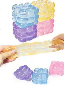 1 món đồ chơi khối lập phương giảm căng thẳng siêu mỏng, mềm mại, đàn hồi chậm, kết cấu giống quả nho, đàn hồi chậm, bền, phù hợp cho thanh thiếu niên/người lớn, quà tặng ngày lễ/sinh nhật, quà tặng Halloween, quà tặng Giáng sinh, quà tặng đêm Giáng sinh - Nhiều màu - Xem 6