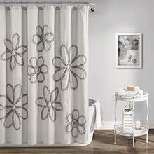 Decor exuberante decoración Ruffle Flor Cortina de Ducha, 72" x 72", Color - blanco - Ver 5