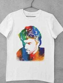 Vintage George Michael Painting Fan Art Uni Tee Shirt For George Michael Fans.JpgRopa Hombre Cosas Para Hombre Ropa De Mujer Women Clothing Casual Blusas Bonito - Blanco - Ver 8