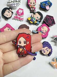 20pcs Cute Cartoon Themed Shoe Charms , Random Style PVC Shoe Accessories, Removable DIY Shoe Decor For Sandals, Perfect Birthday, Holiday & Party Favors Gift For Teens - Multicolor - View 6