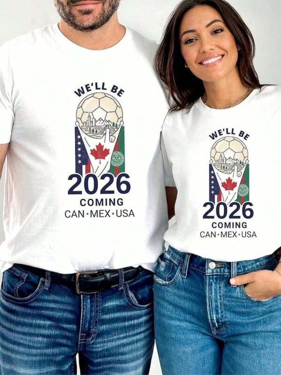 Camiseta de Fútbol Mundial 2026, Camiseta de EE. UU., Canadá y México, Regalo para Fanáticos del Fútbol, Camiseta Unisex de Fútbol, Camiseta Familiar a Juego, Regalo para Fanáticos del Fútbol - Negro - Ver 1