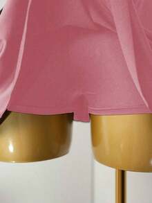 Vestido mini sin tirantes con dobladillo de volantes para mujer - Rosa Pálido - Ver 4