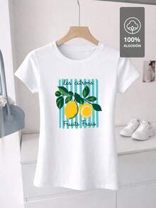 Playera Estampada 100 % Algodón - Les Citrons Fresh Edition - Blanco - Ver 2