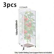 59-Inch Agricultural Vegetable Anti-Insect Net And Gardening Anti-Bird Net, Designed Specifically For Square Tomato Racks, Ideal Choice To Protect Your Plants With Zipper And Draw Cord - Plant Protection Cover - View 10