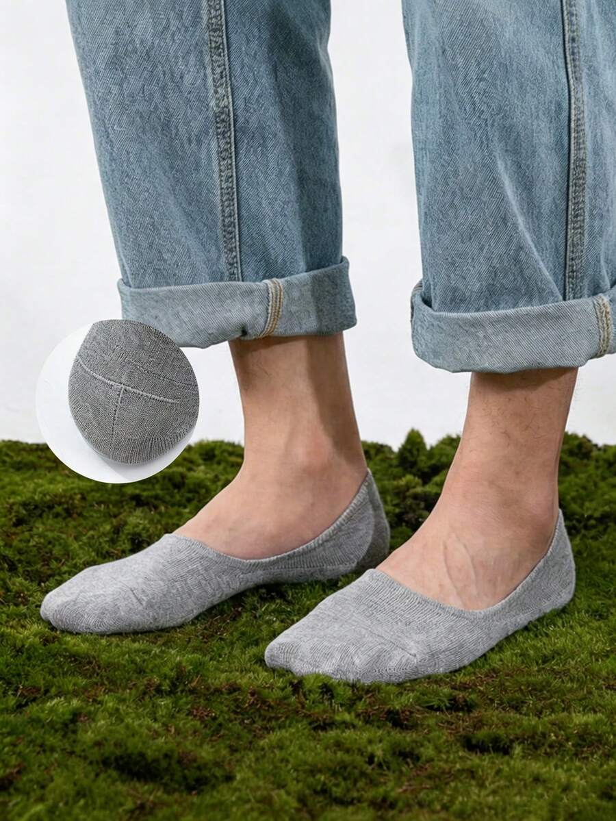 1/8 paires de chaussettes invisibles pour hommes, chaussettes décontractées à coupe basse respirantes et antidérapantes - Multicolore - Voir 1