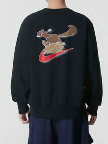 Nike 訓練舒適透氣休閒套頭衛衣 男款 - 黑色 - 查看 3