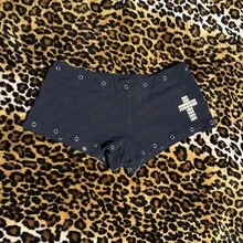 Pantalones Cortos Góticos Grunge Estilo Americano Y2K con Diseño de Remaches, Pantalones Cortos Hip Hop, Ropa Urbana, Pantalones Cortos Punk, Pantalones Retro Únicos, Emo Punk - Ey - Ver 2