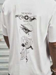 Modcrash Men's Fashion Print Loose Fit Short Sleeve T-Shirt | Exquisite Design | Summer Essentials | Easy To Match, Highlights Your Style, Vintage American Style, Unisex, Loose Fit Summer Wear – Suitable For Everyday Wear And Summer Vacation. 100% Cotton. - 白色 - 查看 4