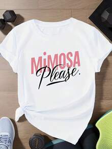 Camiseta de Verano de Manga Corta y Cuello Redondo para Mujer de Diseño Simple - Top casual estampado y opaco, transpirable y cómodo para uso diario, versátil y multifuncional, lavable a máquina, adecuada para primavera y verano (estilo no básico) Elegante y Práctica para el Verano - Blanco - Ver 1