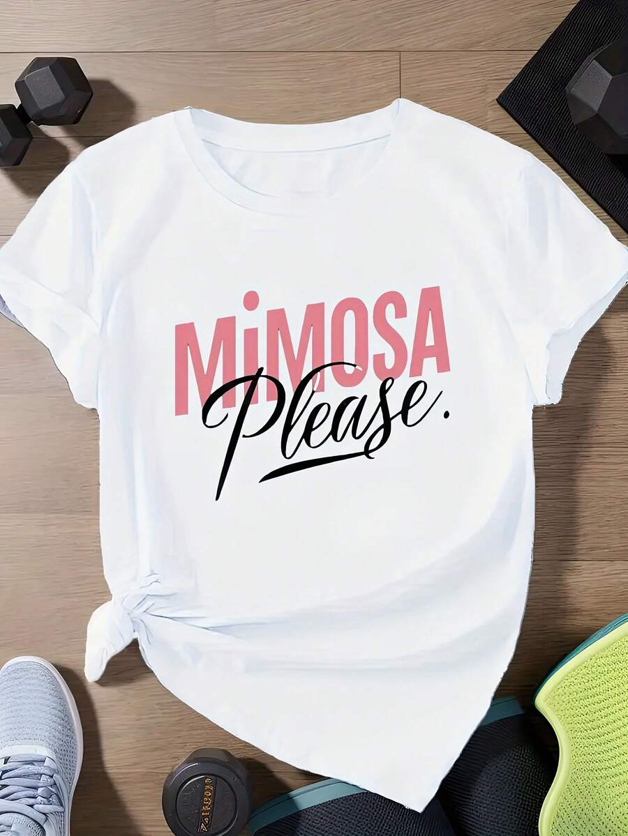 Camiseta de Verano de Manga Corta y Cuello Redondo para Mujer de Diseño Simple - Top casual estampado y opaco, transpirable y cómodo para uso diario, versátil y multifuncional, lavable a máquina, adecuada para primavera y verano (estilo no básico) Elegante y Práctica para el Verano - Blanco - Ver 1