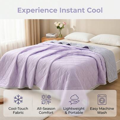 [1 chiếc chăn mỏng mùa hè] Chăn làm mát mùa hè, Chăn làm mát Arc-Chill với hệ số Q lớn hơn 0.45, Vải thoáng khí hai mặt, Thích hợp cho người ngủ hay bị nóng, Chăn chống mồ hôi mùa hè, Không xù lông và không phai màu | Có thể giặt máy, Nhiều kích cỡ phù hợp với nhiều trường hợp | Thích hợp cho sinh viên, khách sạn, nhà ở, ngủ trưa tại văn phòng, du lịch, nhà nghỉ cho thuê, cắm trại, ô tô, v.v.