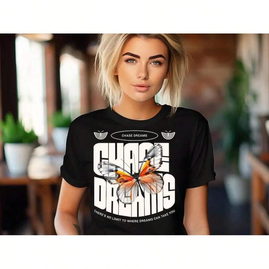 Camiseta Persigue tus sueños, Camiseta Persigue tus sueños, Camiseta Búsqueda de sueños, Camiseta Ambición apasionada - Negro - Ver 1