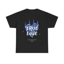 Camiseta Corazón de Amor Verdadero, Camiseta con Gráfico Afetuoso de Amor, Camiseta Símbolo de Sentimiento, Camiseta Conexión de Corazones, regalo para ella - Negro - Ver 4