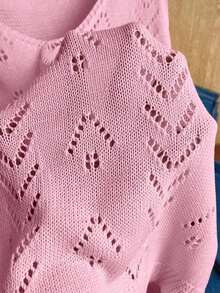 Ropa de punto casual de mujer de cuello en V sin mangas - Rosa - Ver 7
