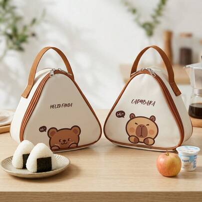 1 Peça Bolsa Térmica de Almoço Mini com Estampa Cartoon, Bolsa Térmica Portátil para Piquenique, Bolsa para Caixa de Almoço Bento, Bolsa Térmica Reutilizável, Bolsa para Café da Manhã, Bolsa Multifuncional Adequada para Uso de Estudantes e Adultos em Casa, Escola, Escritório, Acampamento ao Ar Livre, Piquenique e Viagem