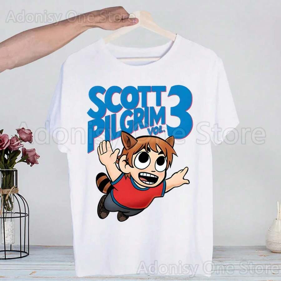 Camisetas Scott PiL1Grim HarA1Juku de verano para hombre y mujer, estilo hip hop, con estampado divertido, estilo streetwear, manga corta, 220 g, algodón puro, tejido grueso, resistente a las arrugas y que no se deforma fácilmente. Estilo sencillo y versátil, ligero y transpirable, perfecto para ir al trabajo, viajar, acampar, ir de compras y para el tiempo libre diario. - Blanco - Ver 1
